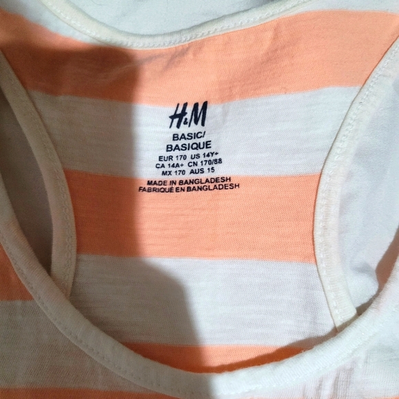 H & M striped tank top size 14+ kids - Picture 2 of 3